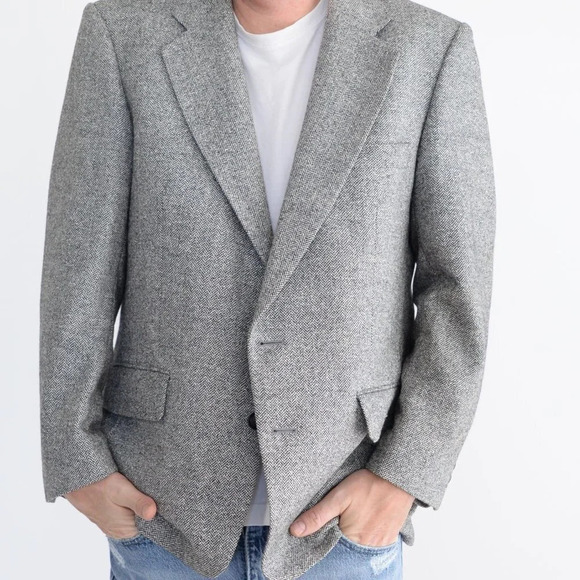 Tip Top Tailor Grey  63% Wool Tweed Sports Jacket Blazer - Picture 2 of 15